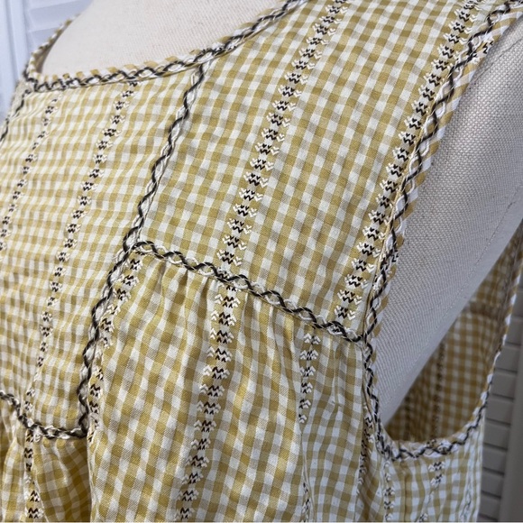 Max Studio Yellow Checkered Sleeveless Top - Picture 4 of 6